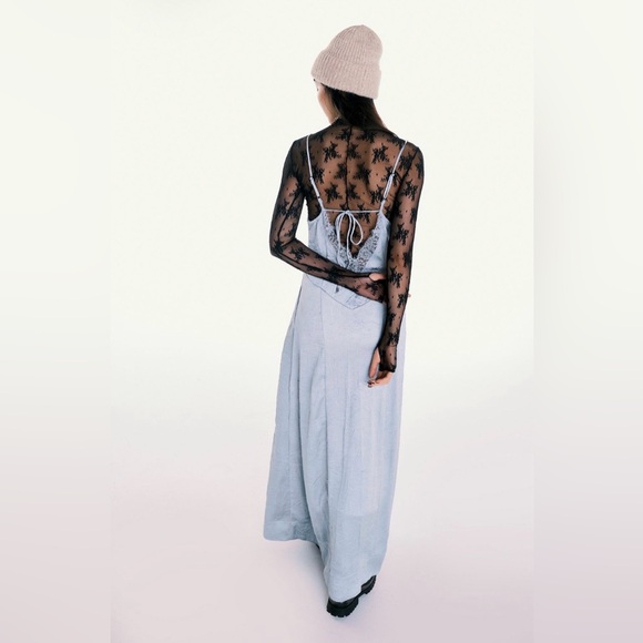 Free People Maybe Forever Maxi Dress in Gray Blue Size 10 NWT - Picture 5 of 13